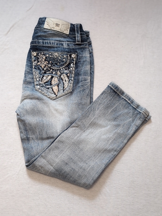 Miss Me Denim - Miss Me - Embellished Dreamcatcher Skinny Jeans - Light Blue